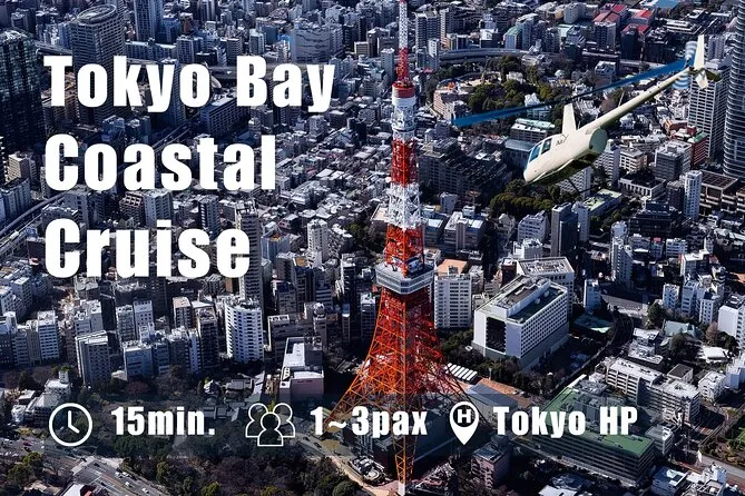 Tokyo Skytree rising above the city skyline viewed from a private Tokyo helicopter tour